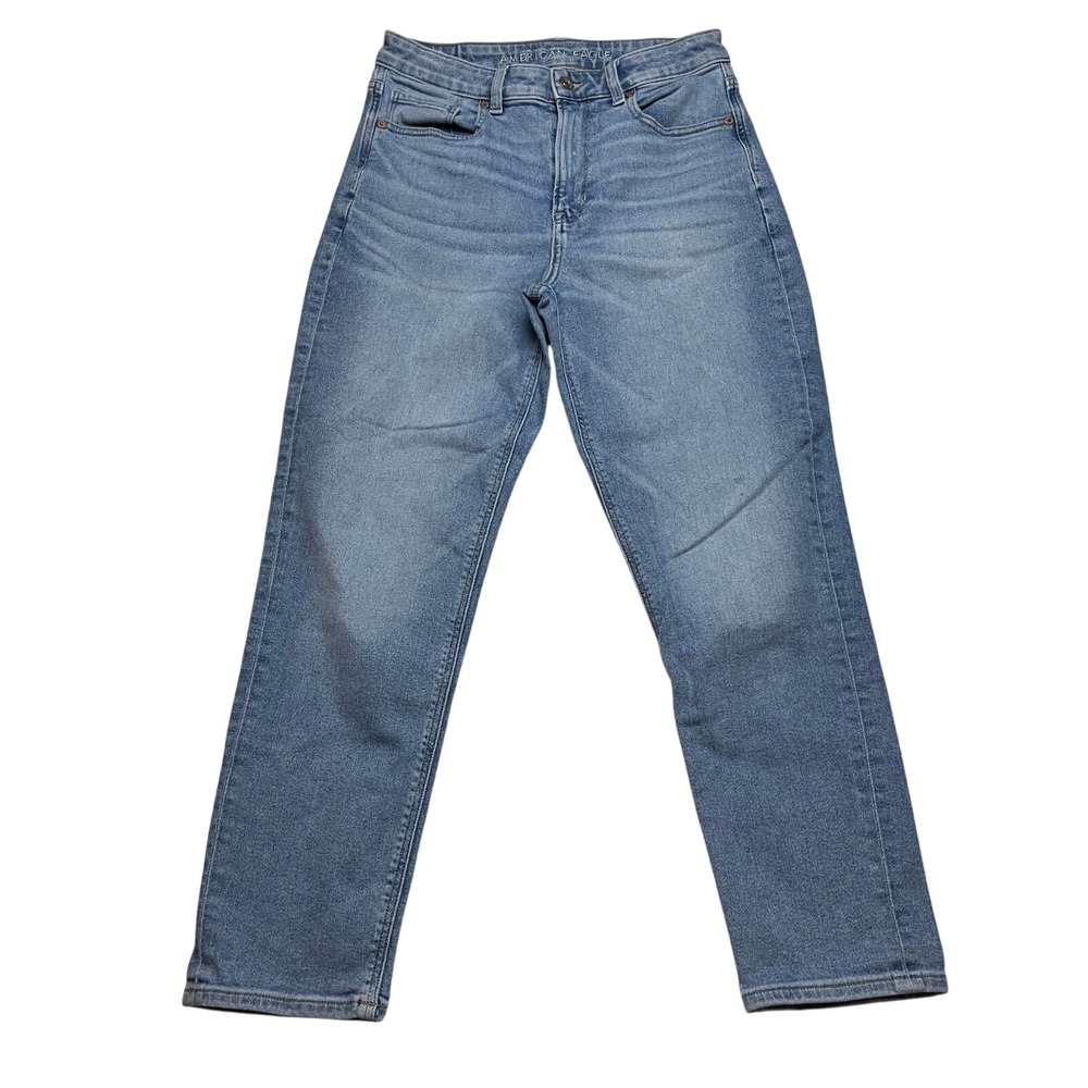 American Eagle Jeans Womens 6 Light Blue Mom Jean High Rise Stretch 8296010589‎